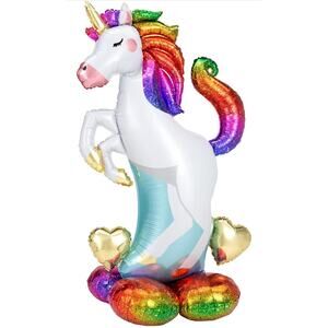 Anagram AirLoonz Unicorn Balloon – 55” Tall – NEW in Package!No helium needed –
